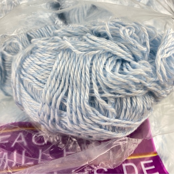Yarn 2 LB Blue White Factory Mill Ends Unknown Fiber - Picture 3 of 7